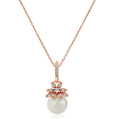 CZ AND SWAROVSKI COLLECTION - VINTAGE CHIC NECKLACE - CZNK63 (Rose Gold)