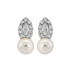 CZ COLLECTION - DECO CHIC PEARL EARRINGS - CZER406