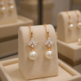 CUBIC ZIRCONIA COLLECTION- CRYSTAL ELEGANCE EARRINGS - CZER407 ROSE GOLD