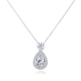 CUBIC ZIRCONIA COLLECTION - DAZZLING CRYSTAL DROP NECKLACE - CZNK65