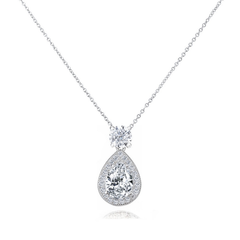 CUBIC ZIRCONIA COLLECTION - DAZZLING CRYSTAL DROP NECKLACE - CZNK65