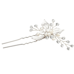 ATHENA COLLECTION - BEJEWELLED ROMANCE HAIR PIN - (SILVER) PIN31