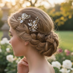 ATHENA COLLECTION - BEJEWELLED ROMANCE HAIR PIN - PIN31 (ROSE GOLD)