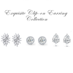 CUBIC ZIRCONIA COLLECTION - Exquisite Clip on Earring Collection