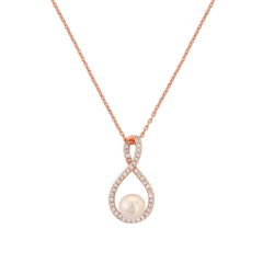 CUBIC ZIRCONIA COLLECTION - EXQUISITE INFINITY NECKLACE (NK2) (ROSE GOLD)