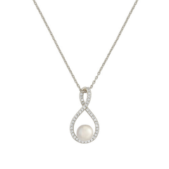 CUBIC ZIRCONIA COLLECTION - EXQUISITE INFINITY NECKLACE (NK2) (SILVER)