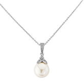 CUBIC ZIRCONIA COLLECTION - PRECIOUS PEARL NECKLACE- (IVORY) CZNK69