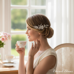 ATHENA COLLECTION - FLORAL ROMANCE HAIR COMB - (HC153) ROSE GOLD
