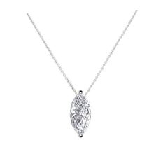 CUBIC ZIRCONIA COLLECTION - CRYSTAL GEM NECKLACE - SILVER CZNK71