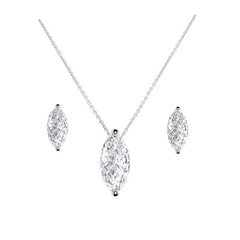 CUBIC ZIRCONIA COLLECTION - CRYSTAL GEM NECKLACE - SILVER CZNK71