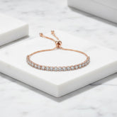 CUBIC ZIRCONIA COLLECTION - CRYSTAL SPARKLE BRACELET - CZBRA24 (ROSE GOLD)