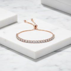CUBIC ZIRCONIA COLLECTION - CRYSTAL SPARKLE BRACELET - CZBRA24 (ROSE GOLD)