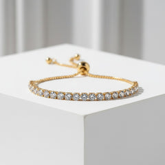 CUBIC ZIRCONIA COLLECTION - CRYSTAL SPARKLE BRACELET - CZBRA24 (GOLD)