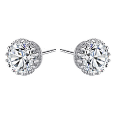 CUBIC ZIRCONIA EARRINGS - CRYSTAL SPARKLE STUD EARRINGS - CZER359