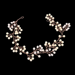 ATHENA COLLECTION - MINI PEARL EMBELLISHED HAIRVINE - (HP139) ROSE GOLD