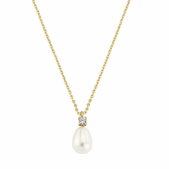 CUBIC ZIRCONIA COLLECTION - VINTAGE HEIRLOOM NECKLACE - CZNK72 GOLD