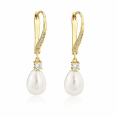 CUBIC ZIRCONIA COLLECTION - VINTAGE HEIRLOOM EARRINGS - CZER424 GOLD