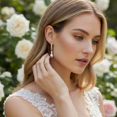 CUBIC ZIRCONIA COLLECTION - VINTAGE HEIRLOOM EARRINGS - CZER424 ROSE GOLD
