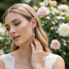 CUBIC ZIRCONIA COLLECTION - VINTAGE HEIRLOOM EARRINGS - CZER424