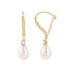 CUBIC ZIRCONIA COLLECTION - VINTAGE HEIRLOOM EARRINGS - CZER424 ROSE GOLD