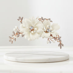 SASSB COLLECTION - FAYE VINTAGE ROSE HEADPIECE-HC34 - ROSE GOLD
