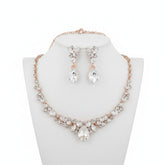ATHENA COLLECTION - CRYSTAL ENCHANTMENT NECKLACE SET - ROSE GOLD (NK166)