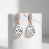 CUBIC ZIRCONIA COLLECTION - CLASSIC SPARKLE EARRINGS - CZER390 ROSE GOLD