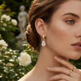 CUBIC ZIRCONIA COLLECTION - CLASSIC SPARKLE EARRINGS - CZER390 GOLD