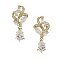 CUBIC ZIRCONIA COLLECTION - BEJEWELLED EARRINGS - ER312 (GOLD)