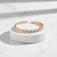 CUBIC ZIRCONIA COLLECTION - CHIC CRYSTAL BRACELET - CZBRA26 (GOLD)