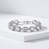 CUBIC ZIRCONIA COLLECTION - EXQUISITE CRYSTAL TREASURE BRACELET - CZBRA27 (SILVER)
