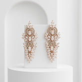 CUBIC ZIRCONIA COLLECTION - CRYSTAL LUSH EARRINGS - CZER388 (ROSE GOLD)