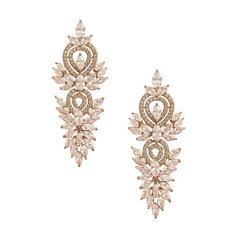 CUBIC ZIRCONIA COLLECTION - CRYSTAL LUSH EARRINGS - CZER388 (ROSE GOLD)