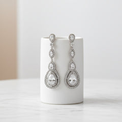 CUBIC ZIRCONIA COLLECTION - STARLET SPARKLE EARRINGS - CZER434 SILVER