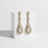CUBIC ZIRCONIA COLLECTION - STARLET SPARKLE EARRINGS - CZER434 GOLD