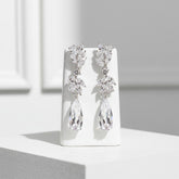 CUBIC ZIRCONIA COLLECTION - CHIC CHANDELIER EARRINGS - CZER436 SILVER