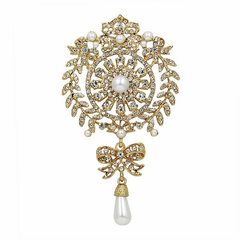 EXQUISITELY VINTAGE BRIDAL BROOCH - 40 GOLD