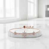 ATHENA COLLECTION - CRYSTAL STARBURST ADJUSTABLE BRACELET - CZBRA28 - ROSE GOLD