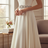 ATHENA COLLECTION - EXQUISITE WEDDING BELT 14 - IVORY