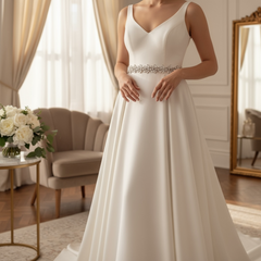 ATHENA COLLECTION - BEJEWELLED BRIDAL BELT - BELT 15 - IVORY