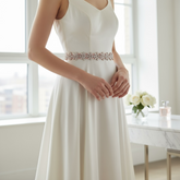ATHENA COLLECTION - BEJEWELLED BRIDAL BELT - BELT 15 - ROSE PINK