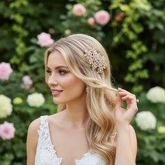 ATHENA COLLECTION - CRYSTAL BEJEWELLED HAIR COMB - GOLD (HC157)