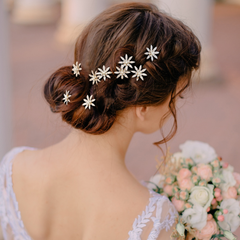 ATHENA COLLECTION - CRYSTAL BEJEWELLED HAIR PINS - SILVER (PIN 34)