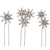 ATHENA COLLECTION - CRYSTAL BEJEWELLED HAIR PINS - SILVER (PIN 34)