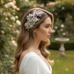 ATHENA COLLECTION - CRYSTAL EXTRAVAGANCE HEADPIECE HC171 - SILVER