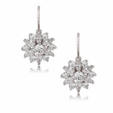 CUBIC ZIRCONIA - CRYSTAL SPARKLE EARRINGS - CZER382 SILVER