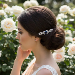 CZ COLLECTION - VINTAGE INSPIRED CRYSTAL CLIP - (CLIP 734) BLUE