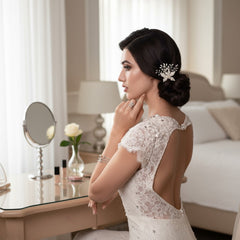 ATHENA COLLECTION - CHIC PEARL HAIR CLIP - CLIP 736 SILVER