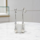 CUBIC ZIRCONIA COLLECTION - GLITZY PEARL CLIP ON EARRINGS - CZER446 (CLIP-ON)