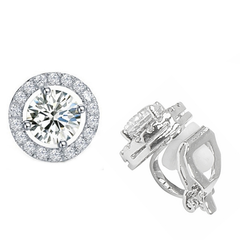 CUBIC ZIRCONIA COLLECTION - CZ CRYSTAL CLIP-ON EARRINGS - CZER435
